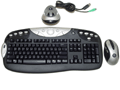 银黑色Logitech CORDLESS MX DUO双口罗技极光无影手多媒体防水无线光电键鼠套装 可配托盘电源台版